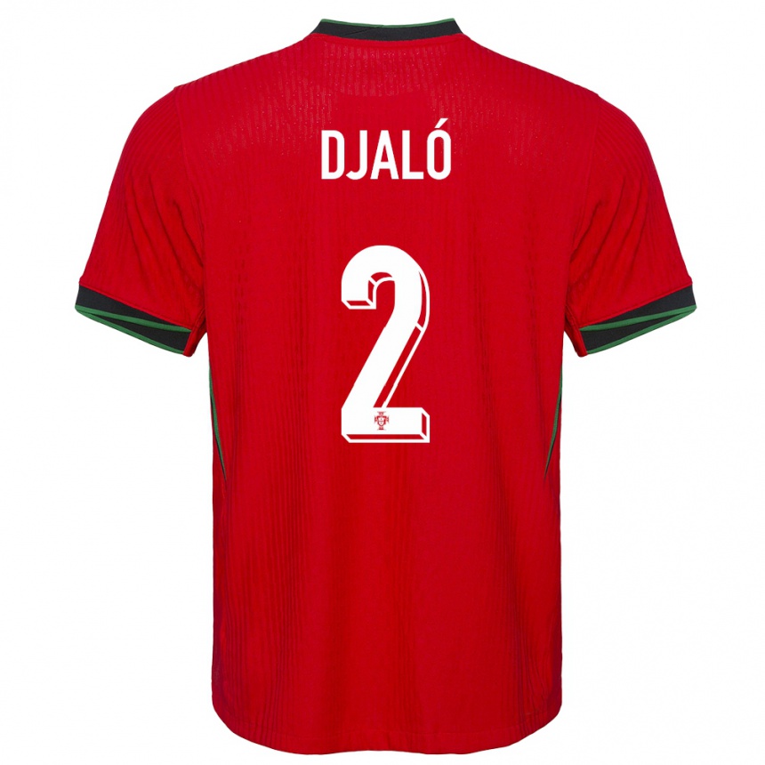 Kids Football Portugal Tiago Djalo #2 Red Home Jersey 24-26 T-Shirt Nz