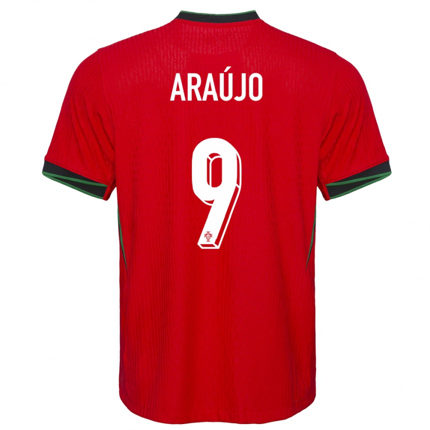 Kids Football Portugal Henrique Araujo #9 Red Home Jersey 24-26 T-Shirt Nz