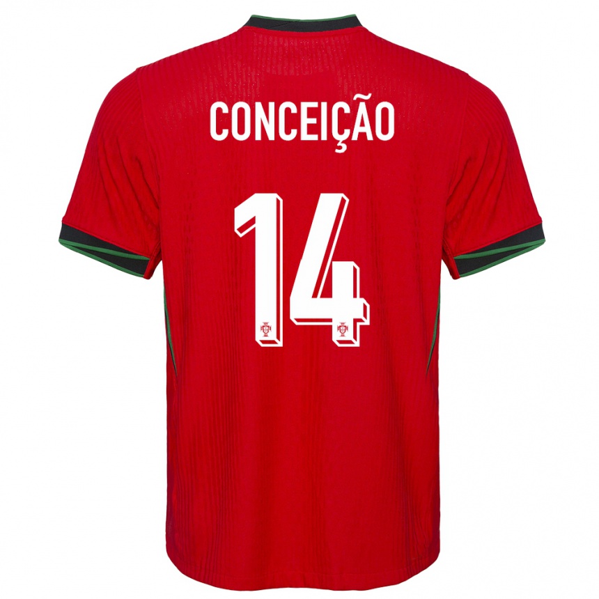 Kids Football Portugal Rodrigo Conceicao #14 Red Home Jersey 24-26 T-Shirt Nz