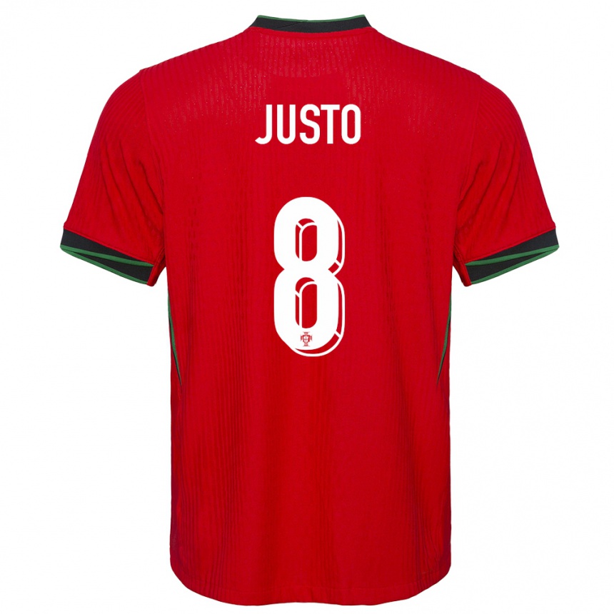 Kids Football Portugal Samuel Justo #8 Red Home Jersey 24-26 T-Shirt Nz