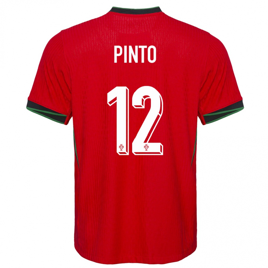 Kids Football Portugal Diogo Pinto #12 Red Home Jersey 24-26 T-Shirt Nz