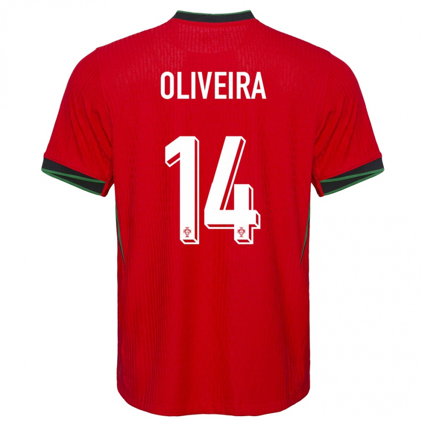 Kids Football Portugal Hugo Oliveira #14 Red Home Jersey 24-26 T-Shirt Nz