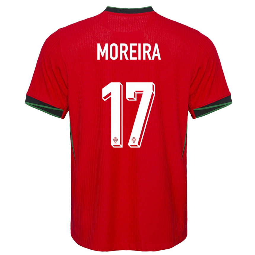 Kids Football Portugal Afonso Moreira #17 Red Home Jersey 24-26 T-Shirt Nz