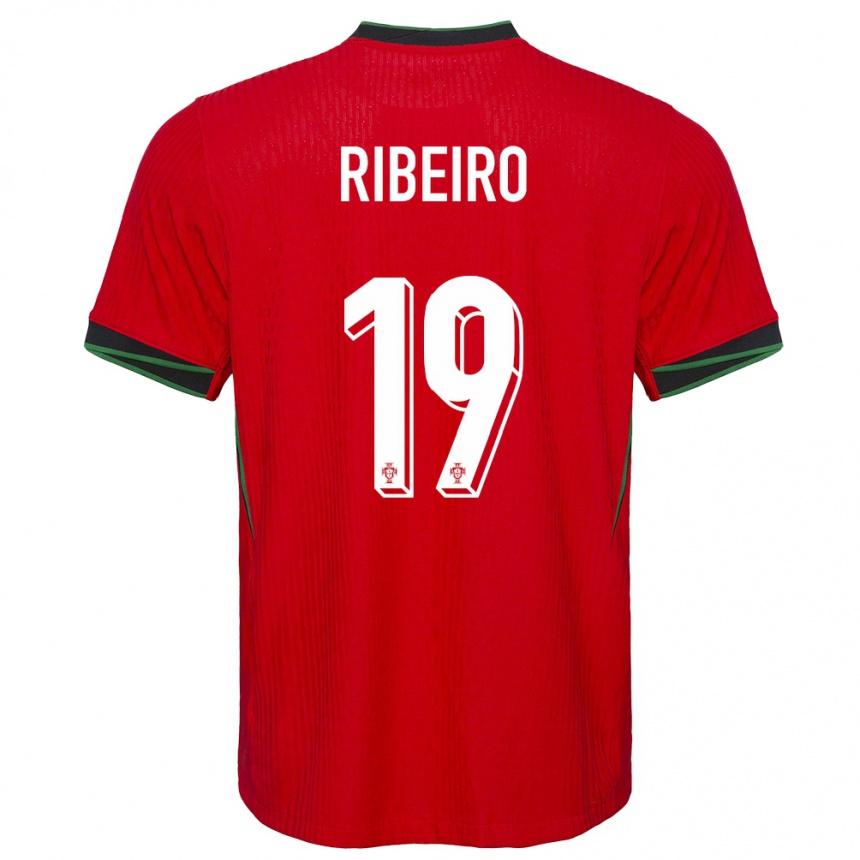 Kids Football Portugal Rodrigo Ribeiro #19 Red Home Jersey 24-26 T-Shirt Nz