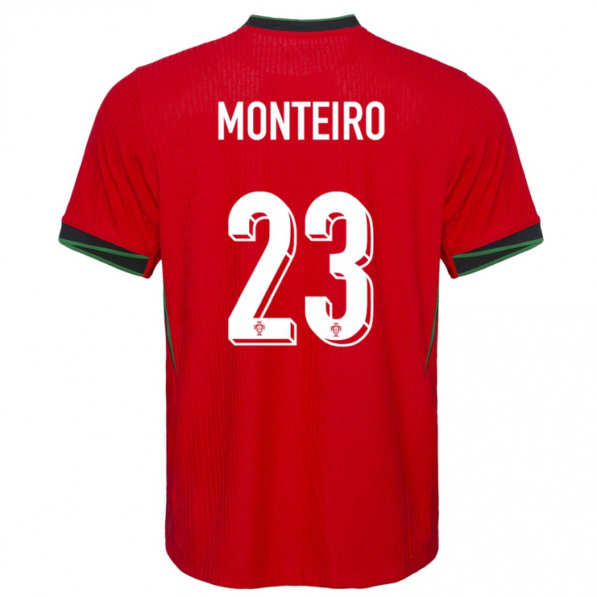 Kids Football Portugal David Monteiro #23 Red Home Jersey 24-26 T-Shirt Nz