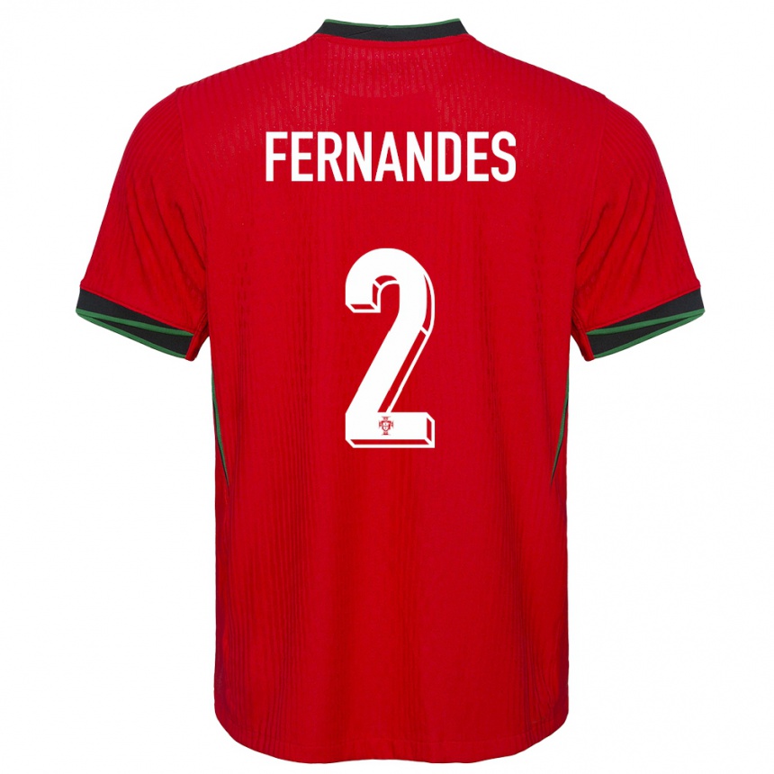 Kids Football Portugal Martim Fernandes #2 Red Home Jersey 24-26 T-Shirt Nz