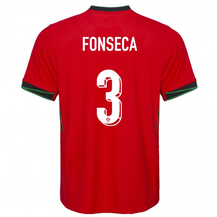 Kids Football Portugal Joao Fonseca #3 Red Home Jersey 24-26 T-Shirt Nz