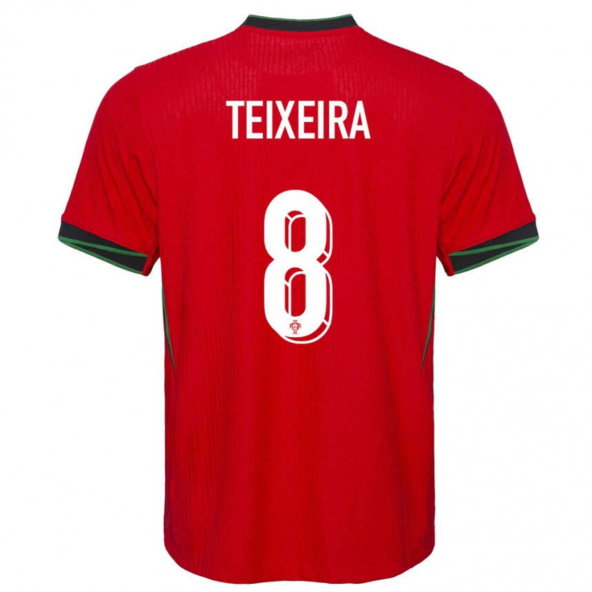 Kids Football Portugal Joao Teixeira #8 Red Home Jersey 24-26 T-Shirt Nz