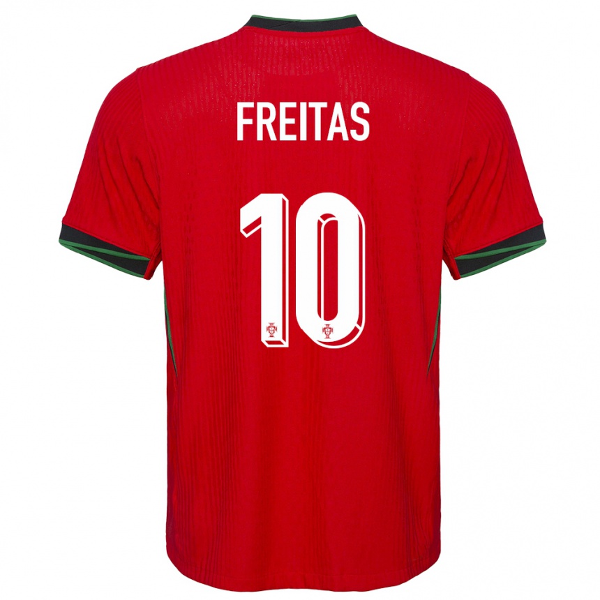 Kids Football Portugal Tiago Freitas #10 Red Home Jersey 24-26 T-Shirt Nz