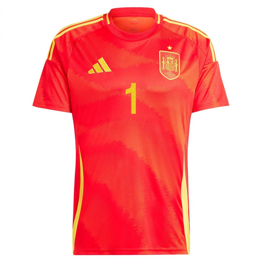 Kids Football Spain David Raya #1 Red Home Jersey 24-26 T-Shirt Nz