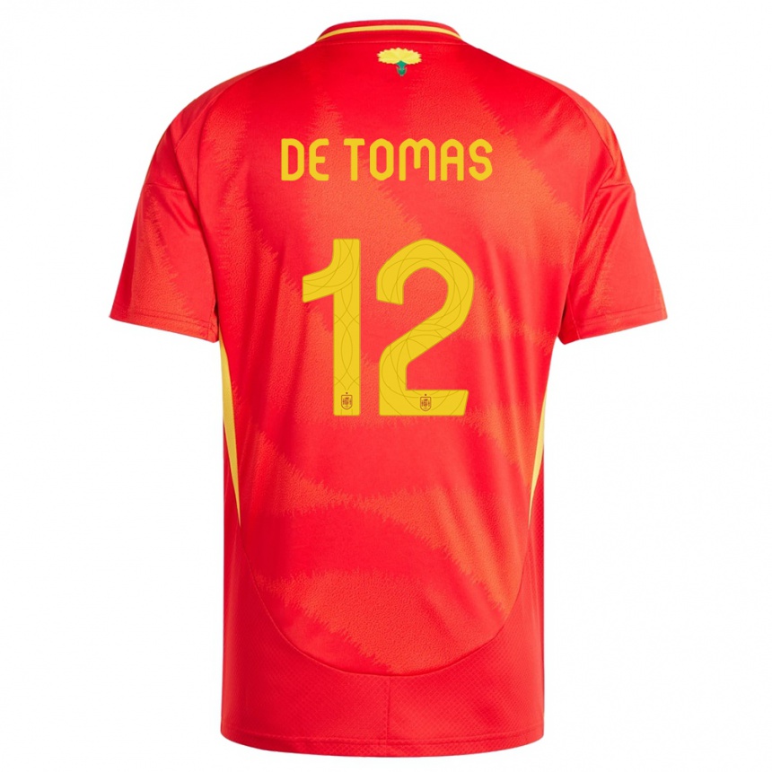 Kids Football Spain Raul De Tomas #12 Red Home Jersey 24-26 T-Shirt Nz