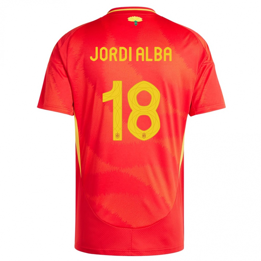 Kids Football Spain Jordi Alba #18 Red Home Jersey 24-26 T-Shirt Nz