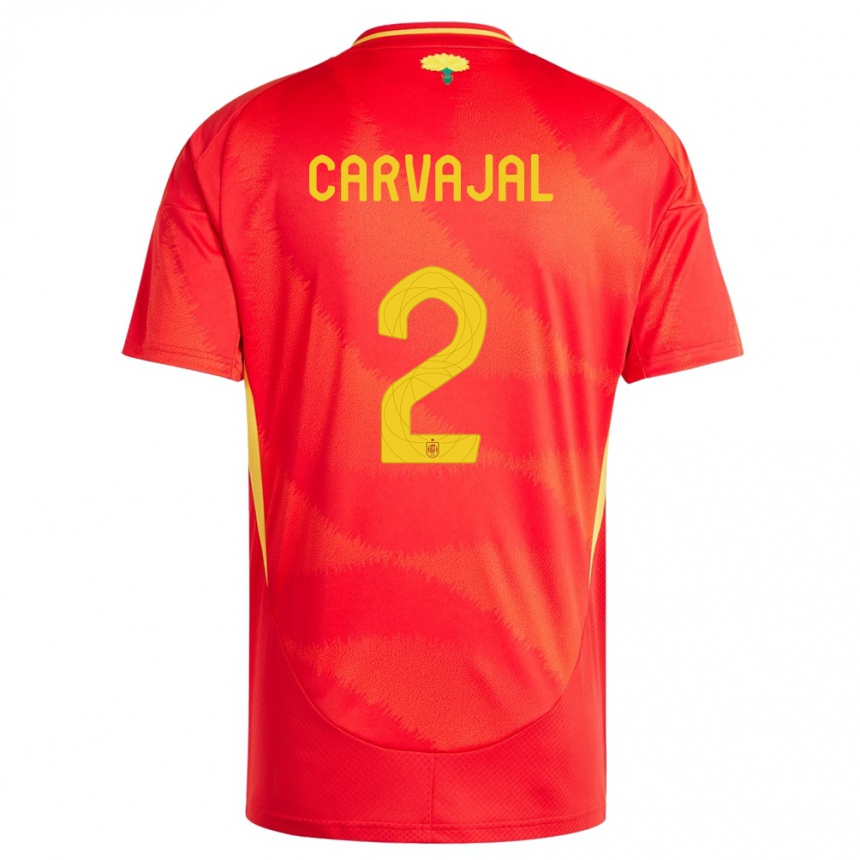 Kids Football Spain Daniel Carvajal #2 Red Home Jersey 24-26 T-Shirt Nz