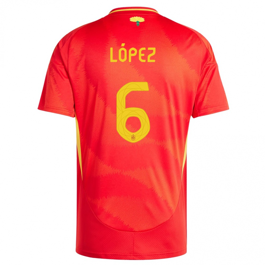 Kids Football Spain Maitane Lopez #6 Red Home Jersey 24-26 T-Shirt Nz