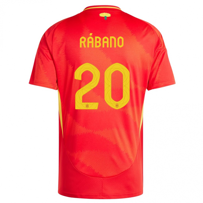 Kids Football Spain Nuria Rabano #20 Red Home Jersey 24-26 T-Shirt Nz