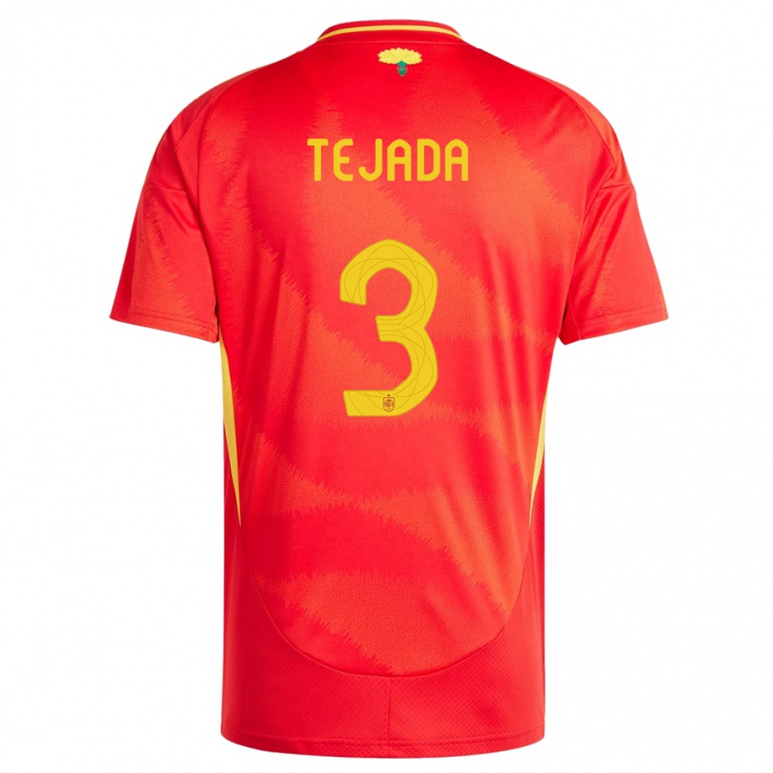 Kids Football Spain Ana Tejada #3 Red Home Jersey 24-26 T-Shirt Nz