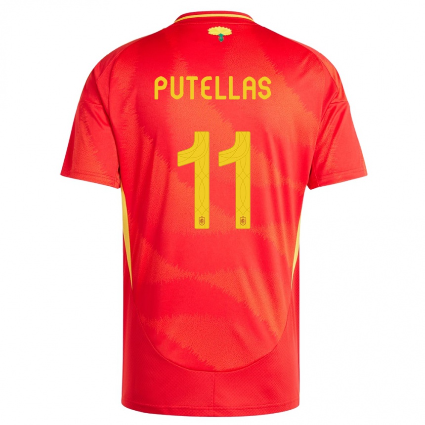 Kids Football Spain Alexia Putellas #11 Red Home Jersey 24-26 T-Shirt Nz