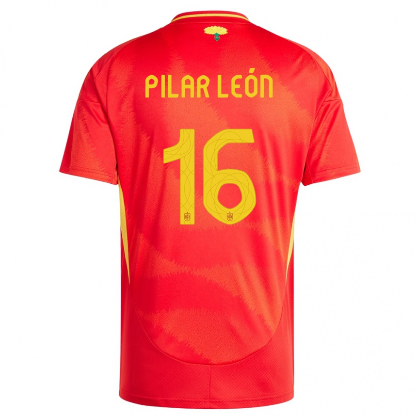 Kids Football Spain Maria Pilar Leon #16 Red Home Jersey 24-26 T-Shirt Nz