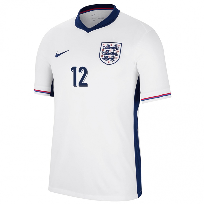 Kids Football England Esme Morgan #12 White Home Jersey 24-26 T-Shirt Nz