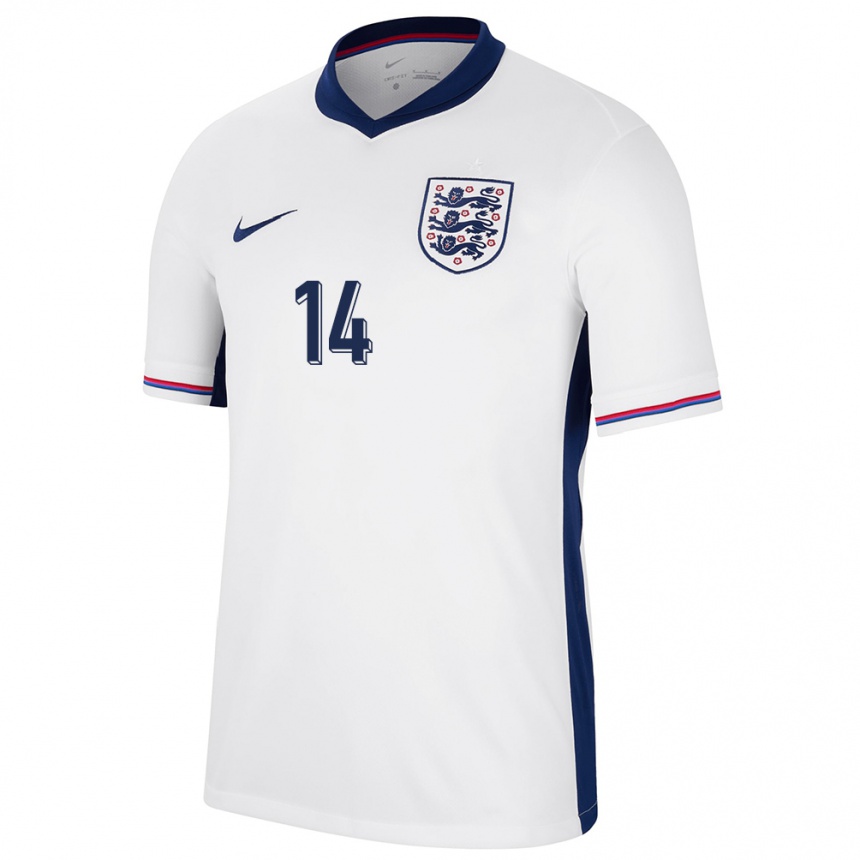 Kids Football England Reece James #14 White Home Jersey 24-26 T-Shirt Nz