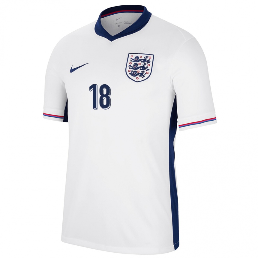 Kids Football England Lewis Hall #18 White Home Jersey 24-26 T-Shirt Nz