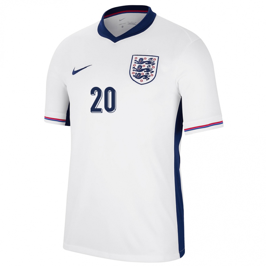 Kids Football England Demi Stokes #20 White Home Jersey 24-26 T-Shirt Nz