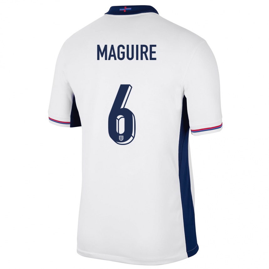 Kids Football England Harry Maguire #6 White Home Jersey 24-26 T-Shirt Nz