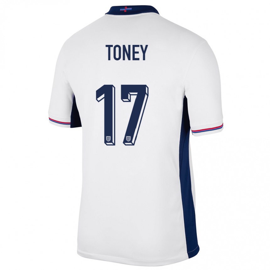 Kids Football England Ivan Toney #17 White Home Jersey 24-26 T-Shirt Nz