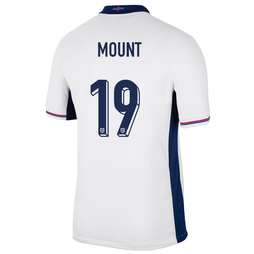 Kids Football England Mason Mount #19 White Home Jersey 24-26 T-Shirt Nz