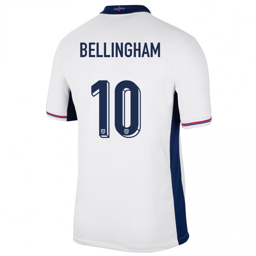 Kids Football England Jude Bellingham #10 White Home Jersey 24-26 T-Shirt Nz