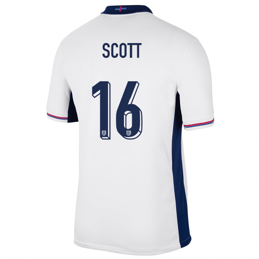 Kids Football England Jill Scott #16 White Home Jersey 24-26 T-Shirt Nz