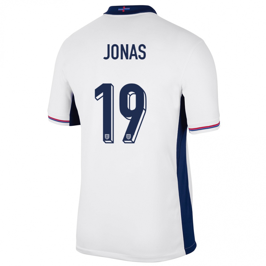 Kids Football England Lee Jonas #19 White Home Jersey 24-26 T-Shirt Nz