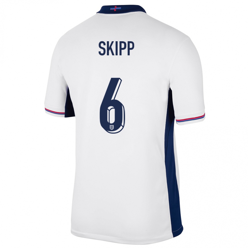 Kids Football England Oliver Skipp #6 White Home Jersey 24-26 T-Shirt Nz