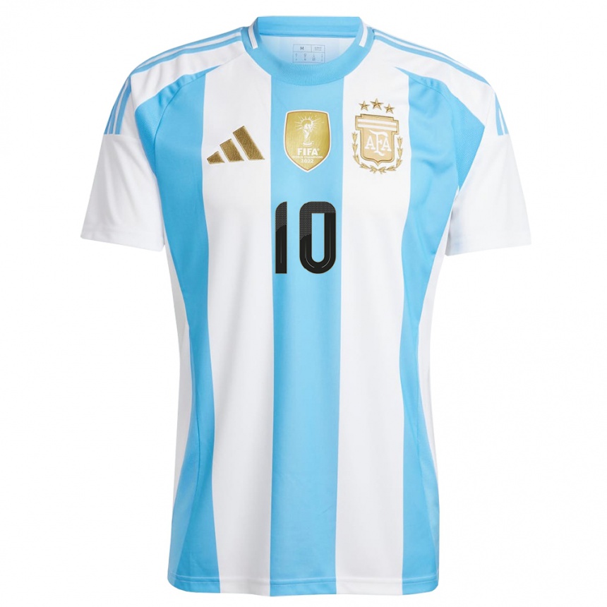 Kids Football Argentina Lionel Messi #10 White Blue Home Jersey 24-26 T-Shirt Nz