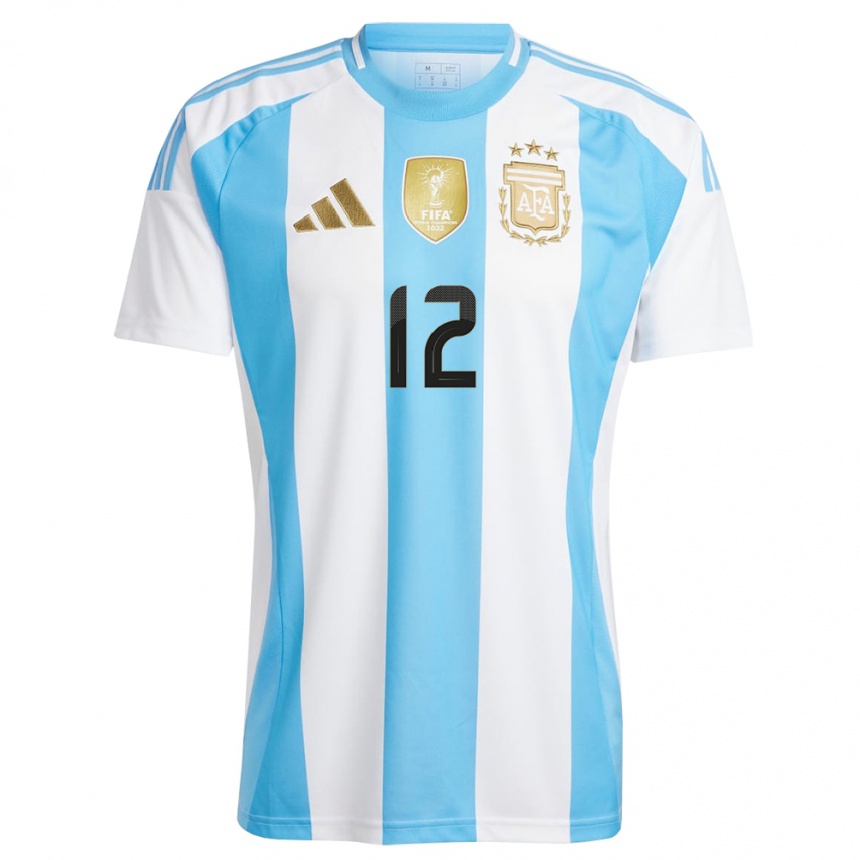 Kids Football Argentina Lautaro Morales #12 White Blue Home Jersey 24-26 T-Shirt Nz