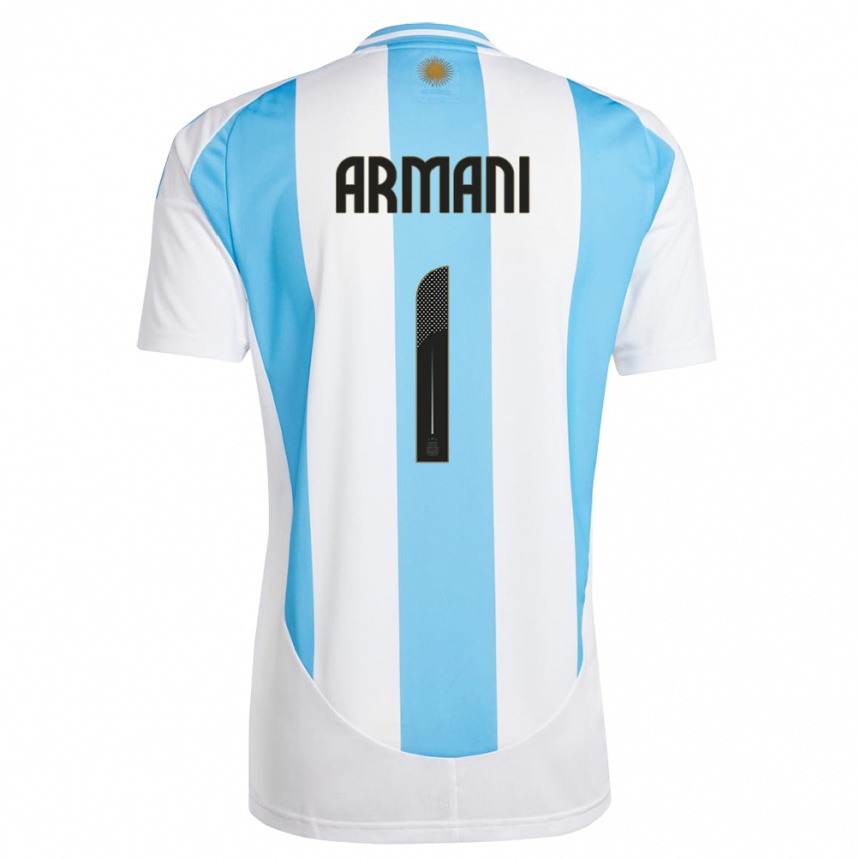 Kids Football Argentina Franco Armani #1 White Blue Home Jersey 24-26 T-Shirt Nz