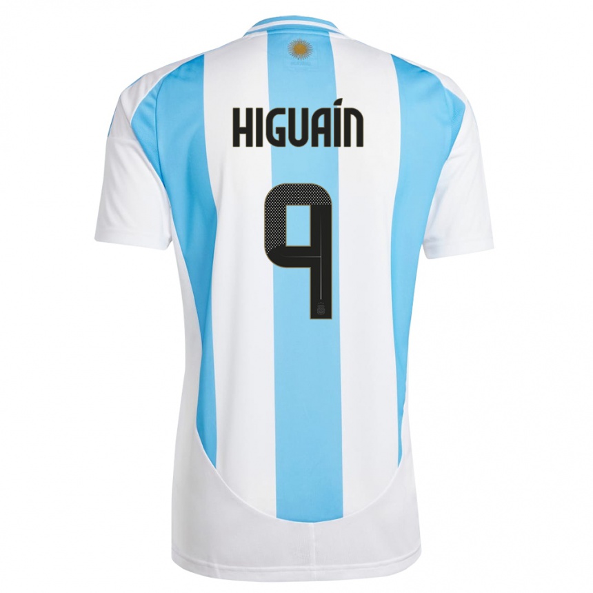 Kids Football Argentina Gonzalo Higuain #9 White Blue Home Jersey 24-26 T-Shirt Nz