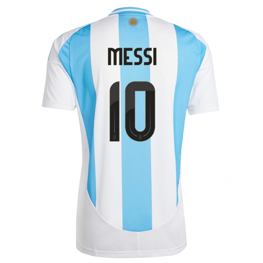 Kids Football Argentina Lionel Messi #10 White Blue Home Jersey 24-26 T-Shirt Nz