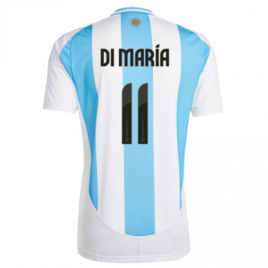 Kids Football Argentina Angel Di Maria #11 White Blue Home Jersey 24-26 T-Shirt Nz