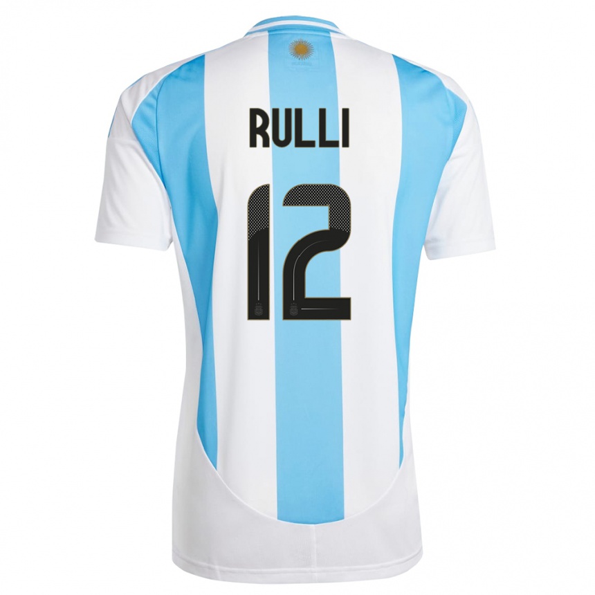 Kids Football Argentina Geronimo Rulli #12 White Blue Home Jersey 24-26 T-Shirt Nz