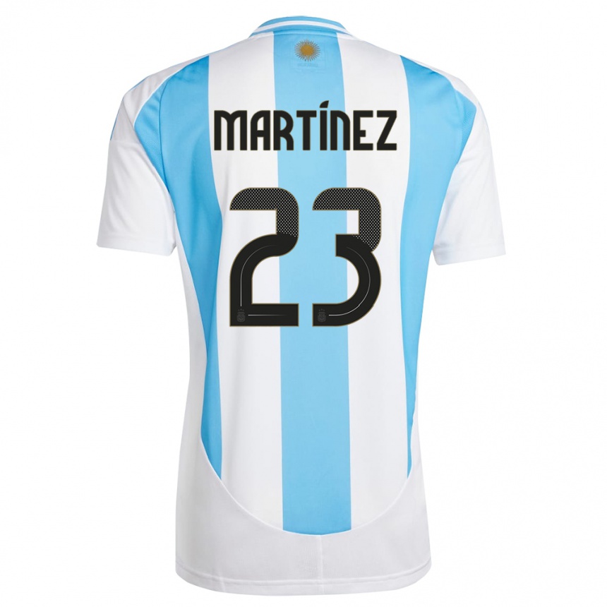 Kids Football Argentina Emiliano Martinez #23 White Blue Home Jersey 24-26 T-Shirt Nz