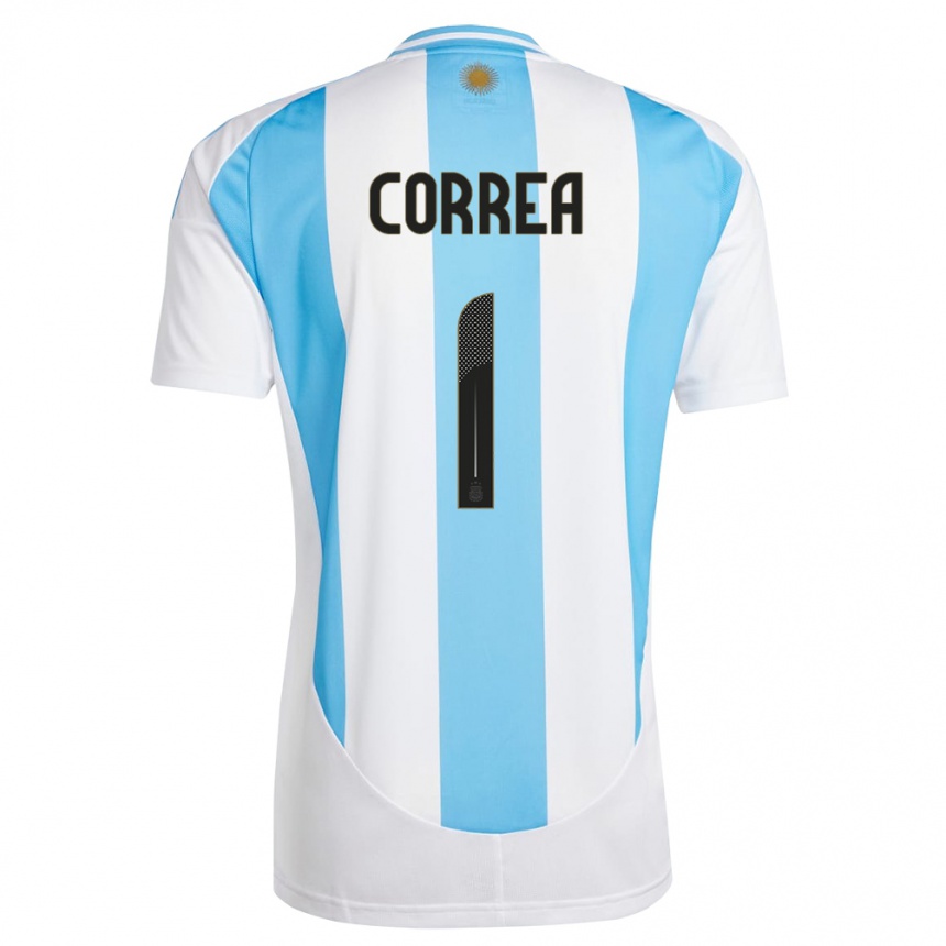 Kids Football Argentina Vanina Correa #1 White Blue Home Jersey 24-26 T-Shirt Nz