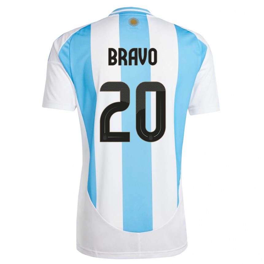 Kids Football Argentina Ruth Bravo #20 White Blue Home Jersey 24-26 T-Shirt Nz