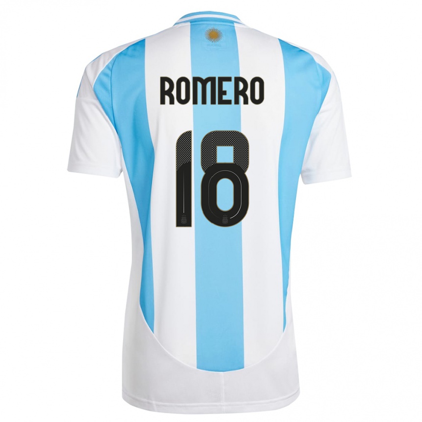 Kids Football Argentina Luka Romero #18 White Blue Home Jersey 24-26 T-Shirt Nz