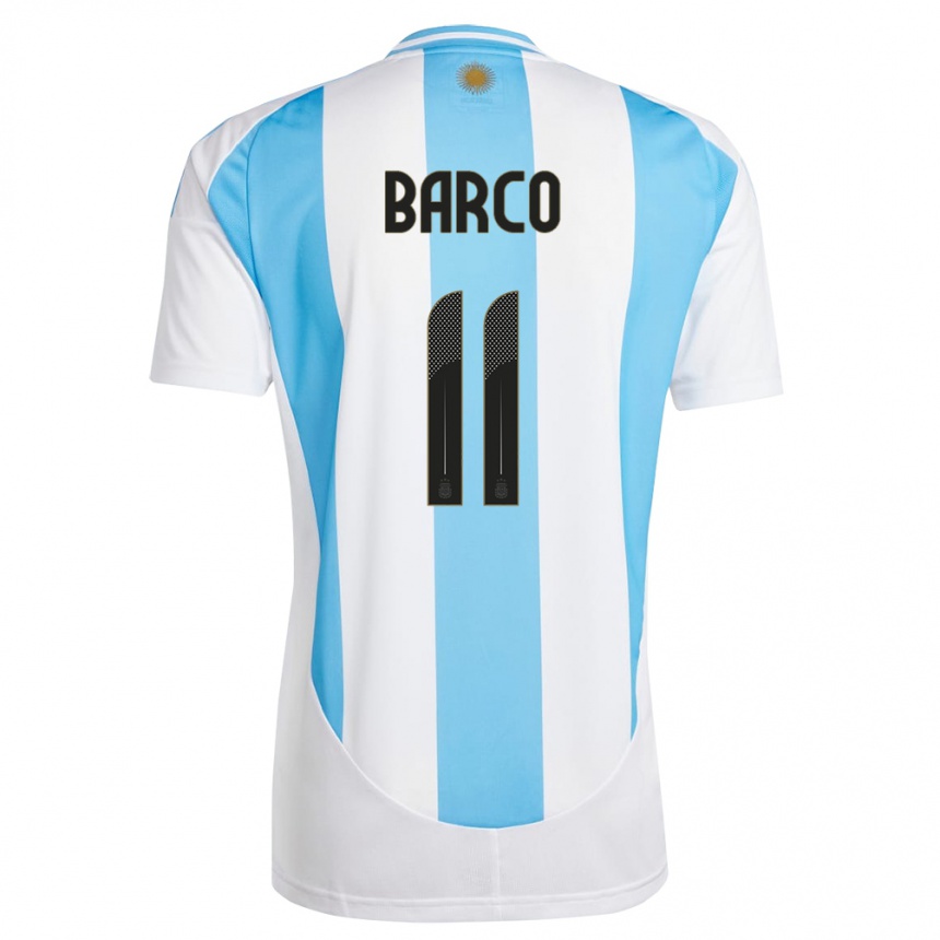 Kids Football Argentina Ezequiel Barco #11 White Blue Home Jersey 24-26 T-Shirt Nz