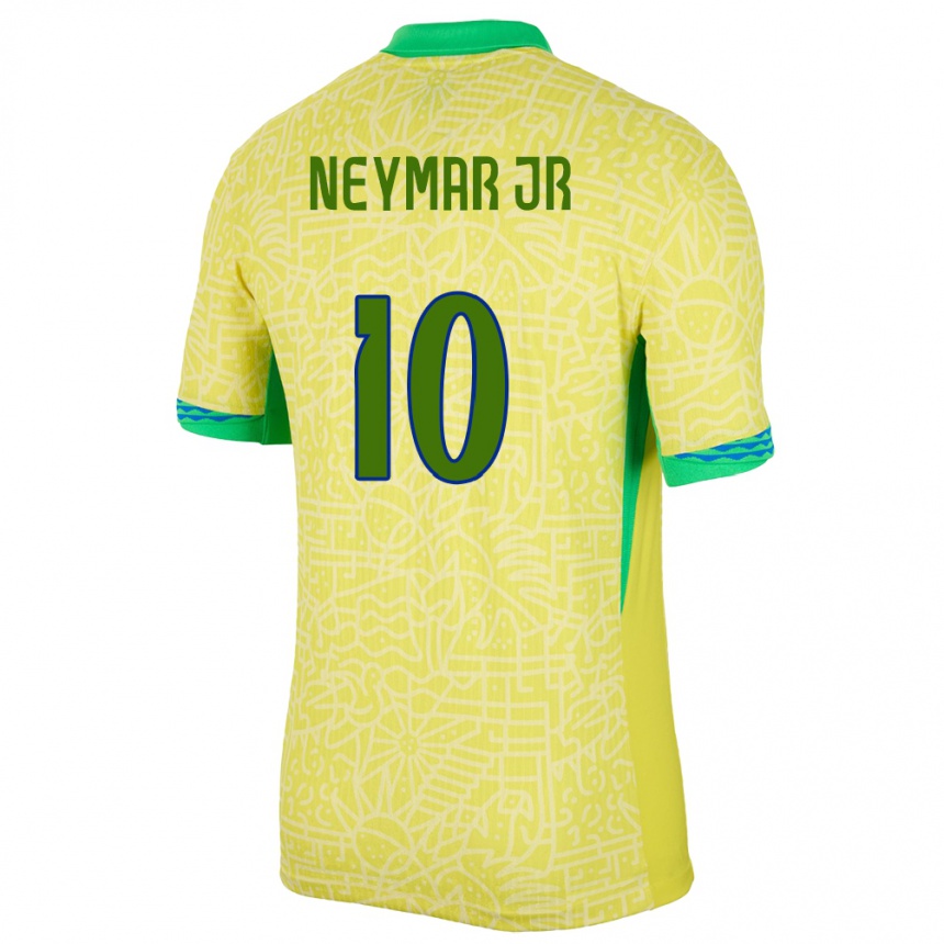 Kids Football Brazil Neymar #10 Yellow Home Jersey 24-26 T-Shirt Nz