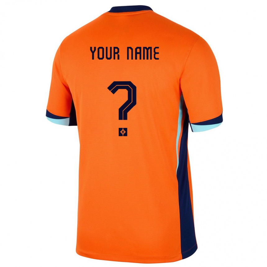 Kids Football Netherlands Your Name #0 Orange Home Jersey 24-26 T-Shirt Nz