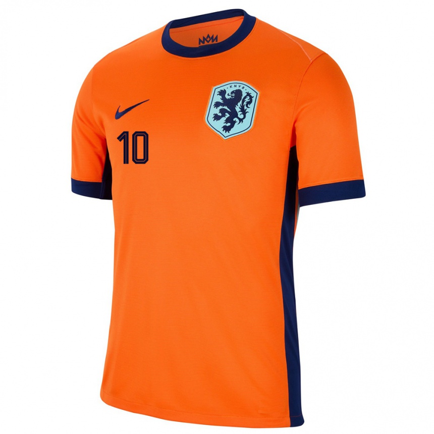 Kids Football Netherlands Nadine Noordam #10 Orange Home Jersey 24-26 T-Shirt Nz