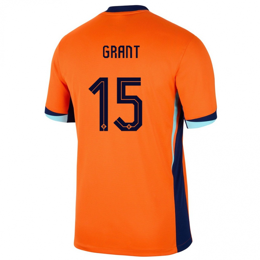 Kids Football Netherlands Chasity Grant #15 Orange Home Jersey 24-26 T-Shirt Nz