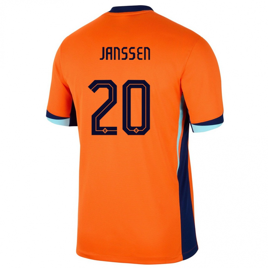 Kids Football Netherlands Dominique Janssen #20 Orange Home Jersey 24-26 T-Shirt Nz